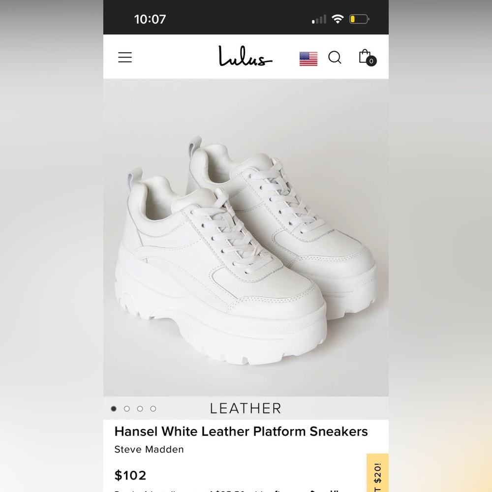 Steve Madden Hansel White Flat Sneakers